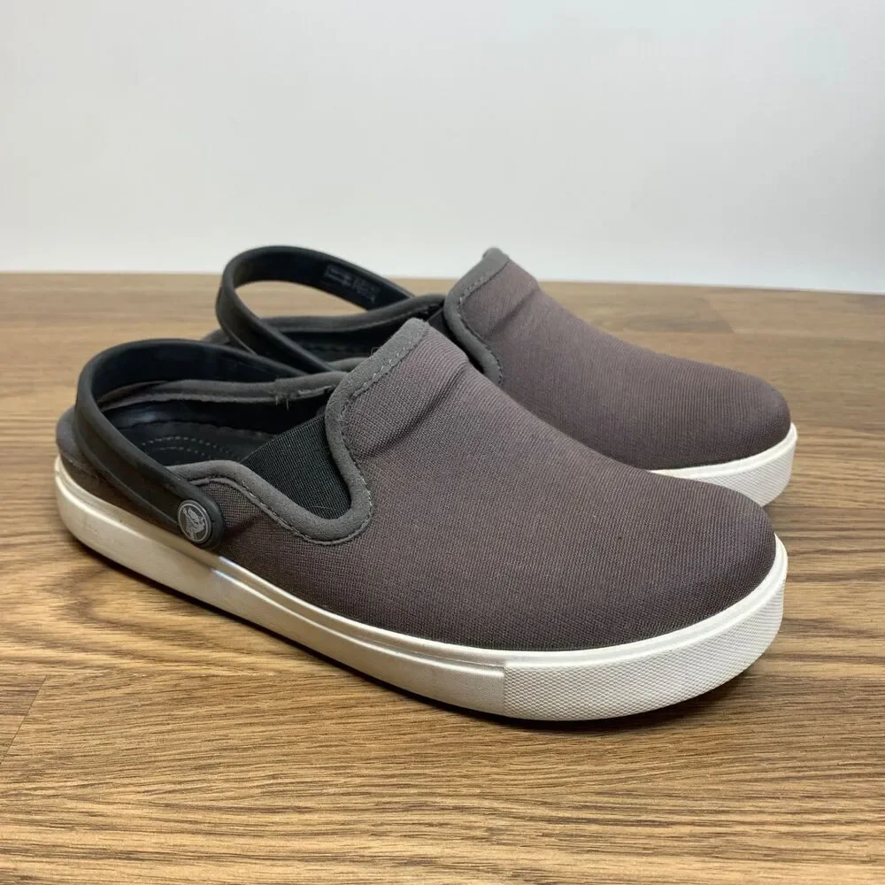 Crocs‎ Citilane Canvas Dual Comfort Clogs 202832 Gray Men's 5 Women’s 7 Slip On